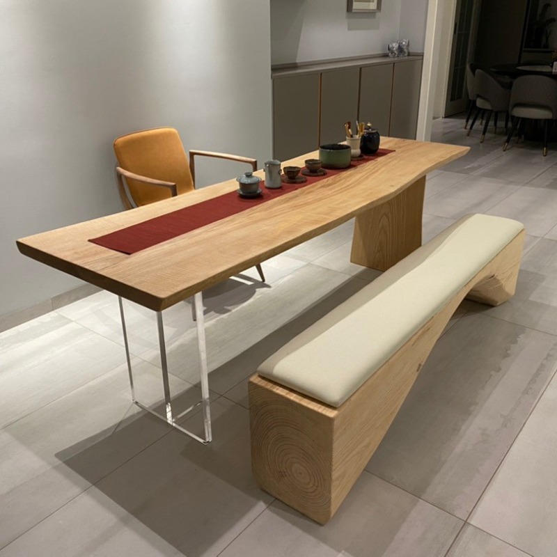 Office Furniture Desk - 북유럽 단단한 나무 아크릴 플로팅 테이블