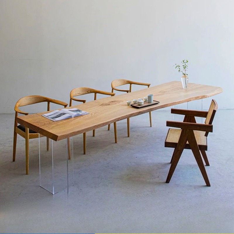 북유럽 단단한 나무 아크릴 플로팅 테이블 현대 간단한  - Office Furniture Desk 리뷰 및 가격