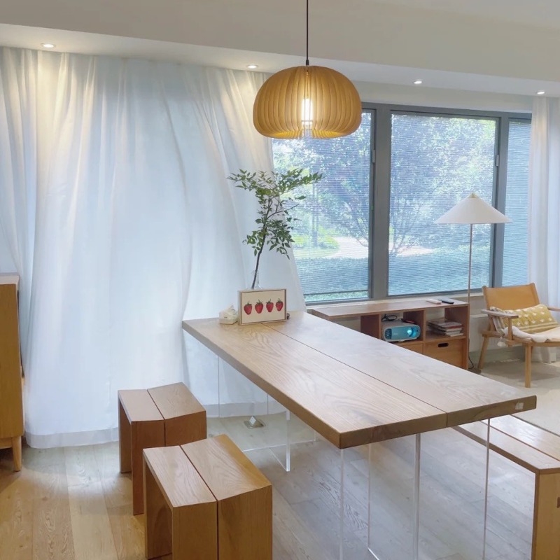 북유럽 단단한 나무 아크릴 플로팅 테이블 현대 간단한  - Office Furniture Desk 리뷰 및 가격
