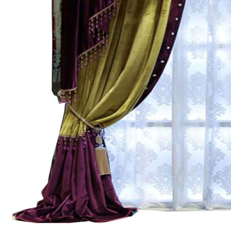 패치워크 커튼 화이트 비즈 퍼플 옐로우 호텔 홀 발란스 - Office Furniture Hong Kong 리뷰 및 가격