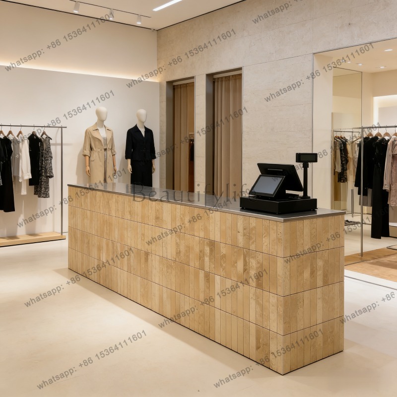 베스트셀러 프렌치 레트로 트래버틴 질감의 리셉션 카운터 - Office Furniture Store 리뷰 및 가격
