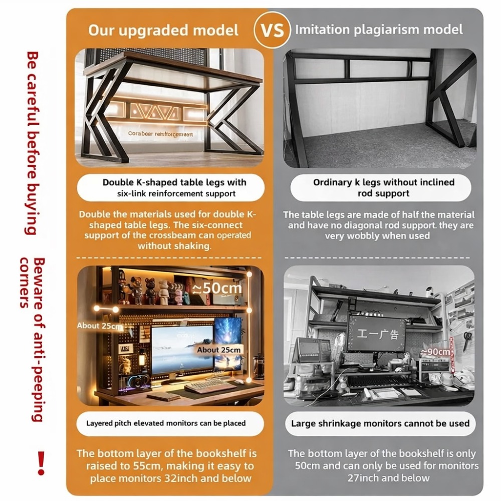 책꽂이와 페그보드가 있는 게이밍 책상, 수납 선반이 있 - Office Furniture Plan 리뷰 및 가격