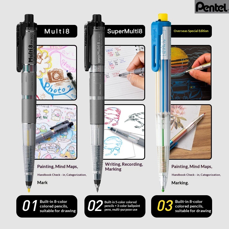 오리지널 일본 펜텔 아트 멀티 8색 샤프펜슬 세트 2. - Pentel Pen Energel 리뷰 및 가격